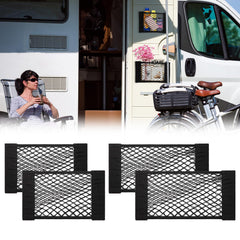 PIFOOG universal car storage net pocket medium close-up showing stretchable mesh for organizing essentials
