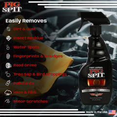 Pig Spit Fast Detail protective sheen helps repel dust and water spots