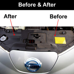 Pig Spit Original tire shine reveals renewed gloss on rubber surfaces.