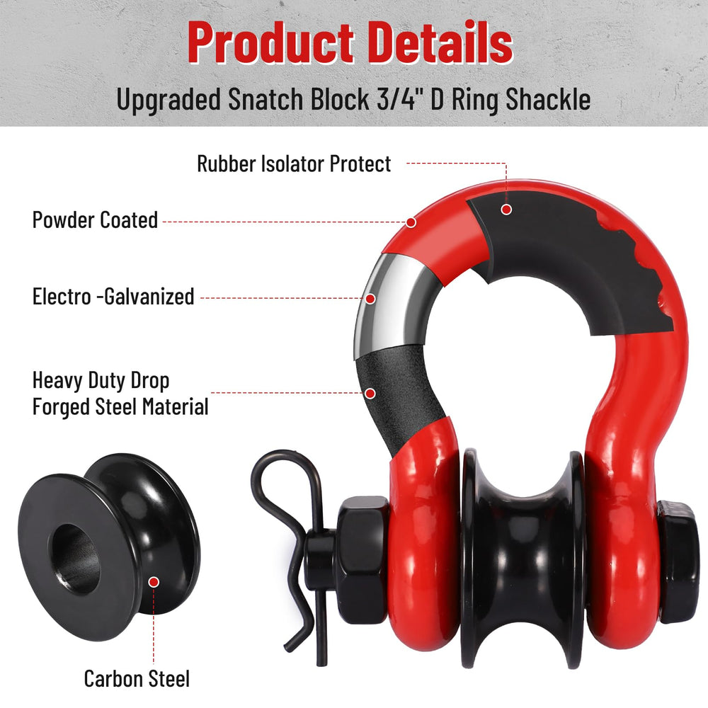 Pilida carbon steel 3/4 in shackle with 7/8 in pin delivers stability.
