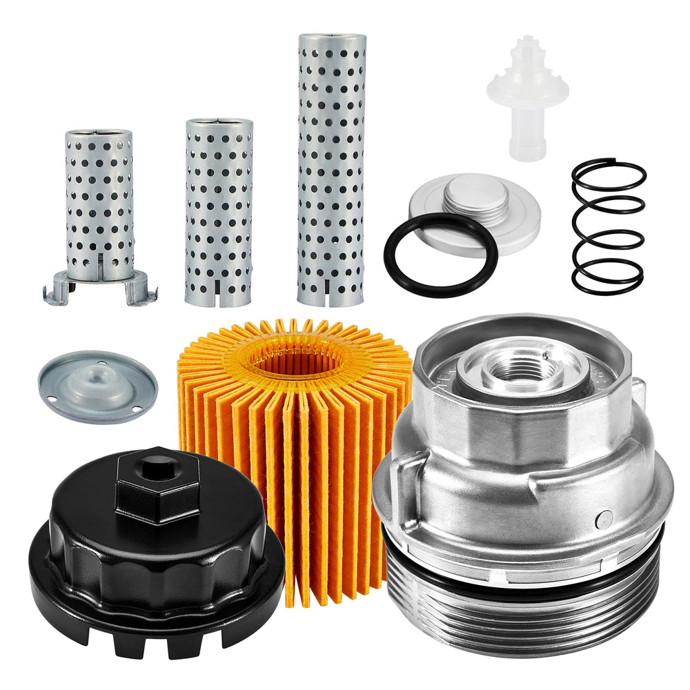 Pilida oil filter cap assembly in aluminum for durable Toyota maintenance