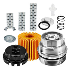 Pilida oil filter cap assembly in aluminum for durable Toyota maintenance