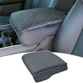PIMCAR center console cover closeup shows premium leather texture and scratch resistance.