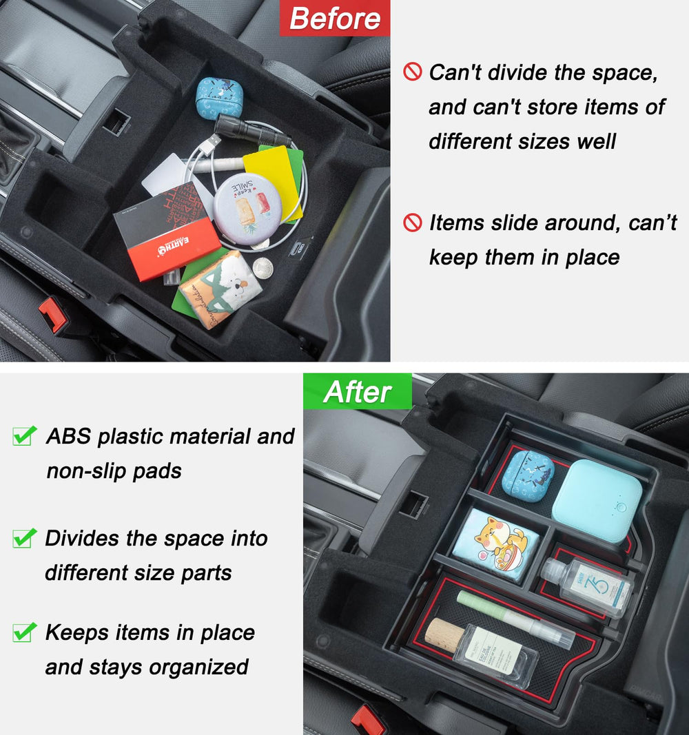 PIMCAR center console insert reserves charging port space for easy access