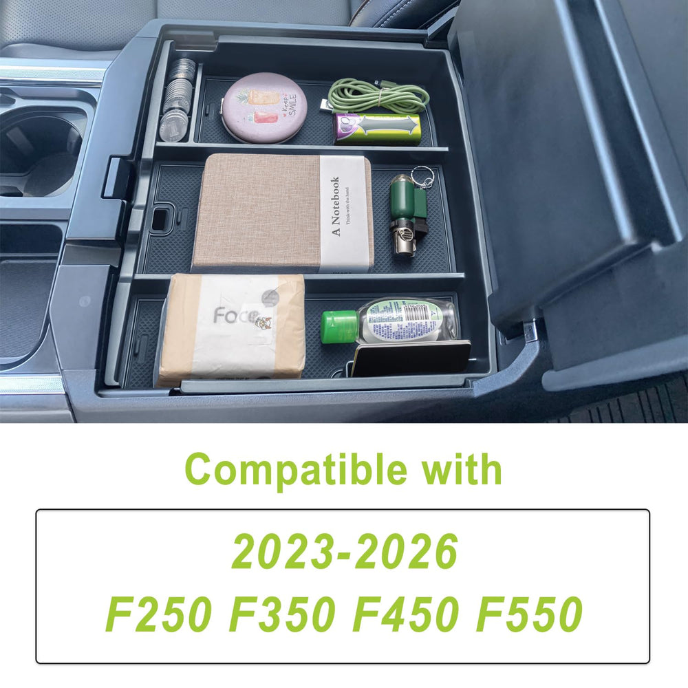 PIMCAR full-console tray creates tidy, accessible storage daily.