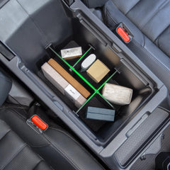 PIMCAR hidden storage box provides private space inside the armrest.