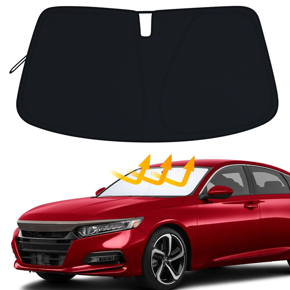 PIMCAR windshield shade on Honda Accord front window blocks heat and glare.