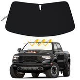 PIMCAR sunshade on a Dodge RAM 1500 front windshield protecting from UV rays
