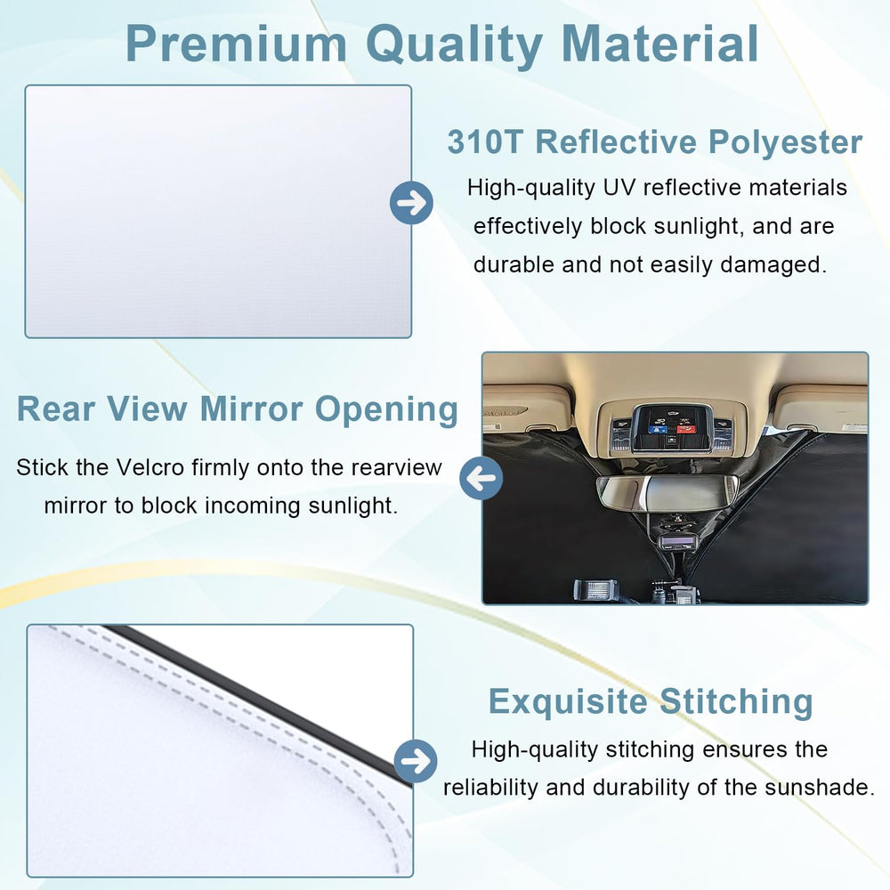 PIMCAR sun shade is easy to install and fold for storage