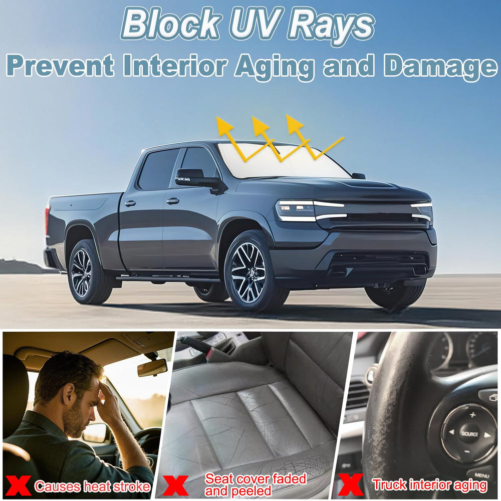 PIMCAR sun shade blocks UV rays for cooler interior