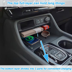 PIMCAR center console organizer ABS matte finish with non-slip pads.