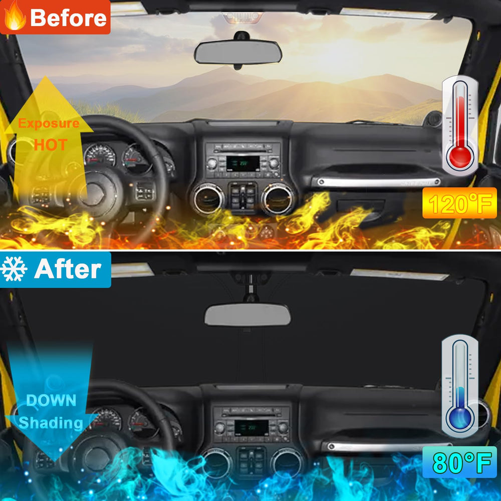 PIMCAR shade in folded mode stores neatly under the seat for quick deployment.