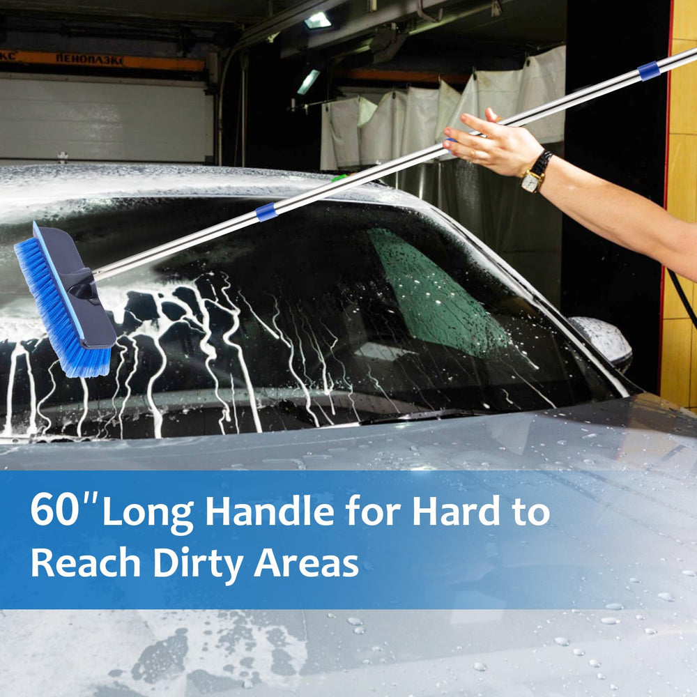 PIMEKOY stainless steel adjustable pole extends reach to hard-to-clean areas.