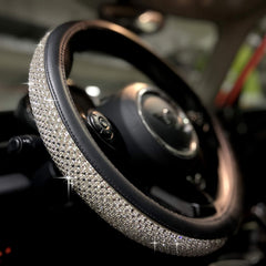 PINCTROT Bling Bling steering wheel cover with jumbo crystals for a stylish grip.