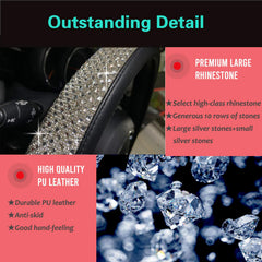 PINCTROT D-shaped bling cover flat-bottom design enhances fit on 14.5–15 inch wheels.