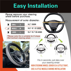 PINCTROT D-shaped bling cover in-car view adds luxurious vibe to your vehicle.