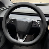 PINCTROT Nappa leather cover for Tesla Model Y flat-bottom 14 inch, improved grip.