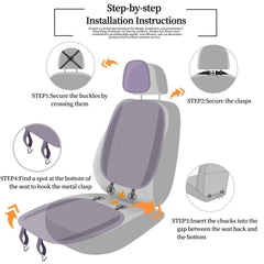 Pirador non-slip bottom keeps the front seat cover in place while driving.