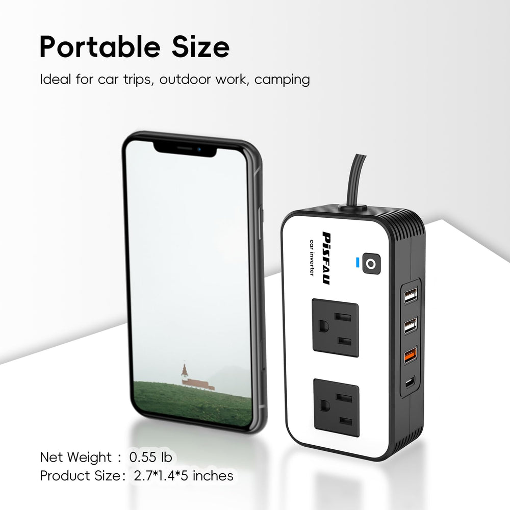 PiSFAU dual USB charger supports multiple devices simultaneously during travel.
