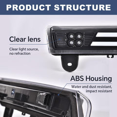PIT66 clear lens, black housing brake light for sleek appearance