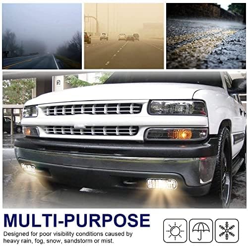 pit66 fog lights passenger side for Chevy Suburban 1500/2500 2000-2006 improve weather visibility.