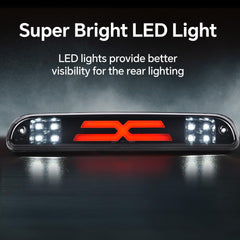 PIT66 LED 3rd brake light in black housing adds rugged styling.