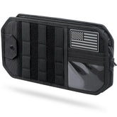 Pitozer MOLLE visor panel front view for easy access to gear during drives.