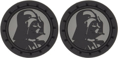 Plasticolor Darth Vader coasters in car cup holder protect surfaces and add style.