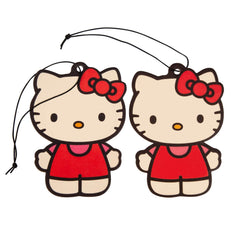 Plasticolor Hello Kitty air freshener hanging from rear-view mirror to refresh your ride
