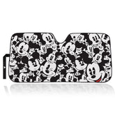 Plasticolor Mickey Mouse Expressions sunshade front view protects interior from UV rays while adding playful style.