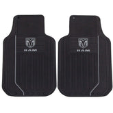 Plasticolor RAM Elite front floor mat close-up with gray logo and rugged rubber.