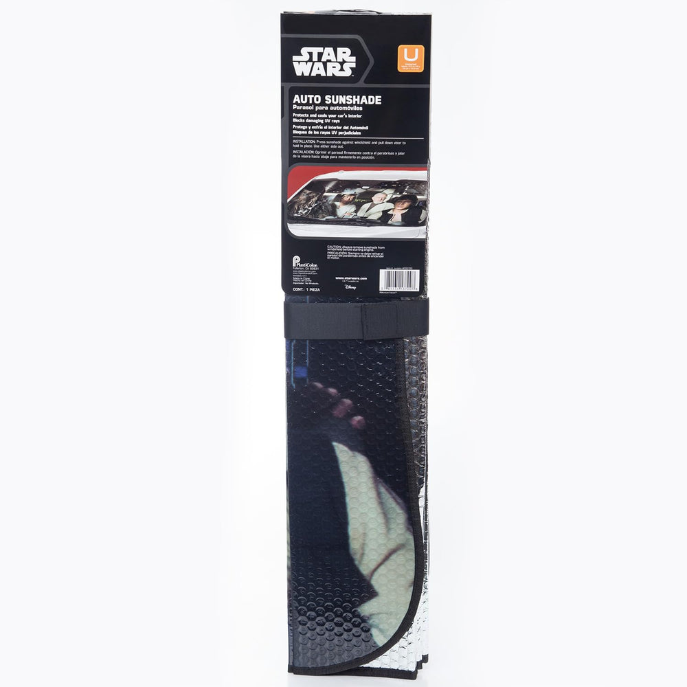 Close-up of bubble insulation on Plasticolor Star Wars sunshade