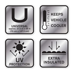 Plasticolor Star Wars sunshade installed in car, protecting interior from sun