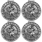 PloreWay St. Christopher car medal with durable metal finish for road protection.