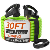 PlugSaf 30 ft 30A RV extension cord weatherproof for outdoor use