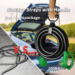 PlugSaf cord organizer keeps the extension cord neatly stored and ready.
