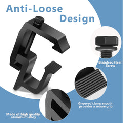 Plumrelos anti-slip clamps provide stable camper shell attachment.