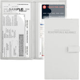 PlusXpres auto document holder inside a glove box for quick, organized access.