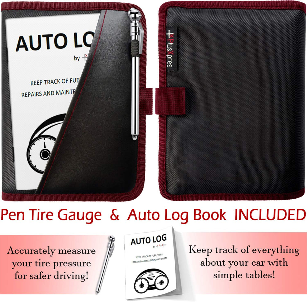 PlusXpres car document holder interior pockets organize manuals and receipts neatly.