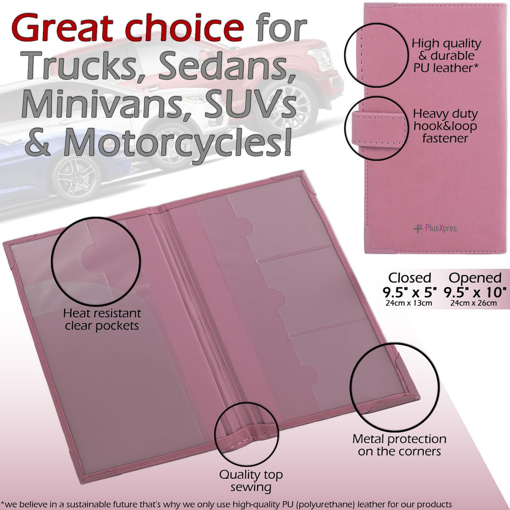 PlusXpres compact holder fits sun visor and glove box neatly.
