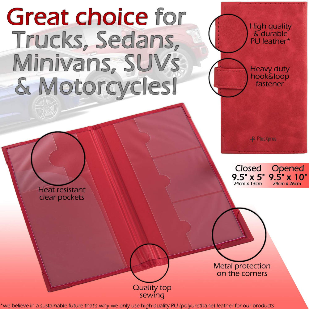 PlusXpres red PU leather wallet combines durability with a premium look.