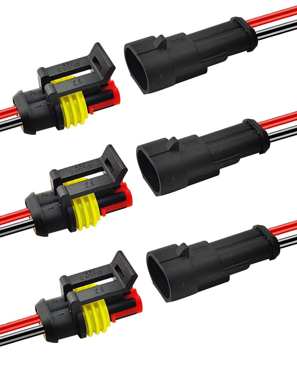 PLUXPAER 14 AWG 2-Pin male connector for rugged automotive use