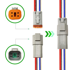 PLUXPAER 14AWG DT female connector with wires for durable harness connections