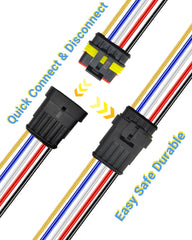 PLUXPAER 5-Wire Male Connector with 14 AWG leads for quick join