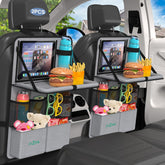 Plzpik car backseat organizer with collapsible tray for on-the-go meals