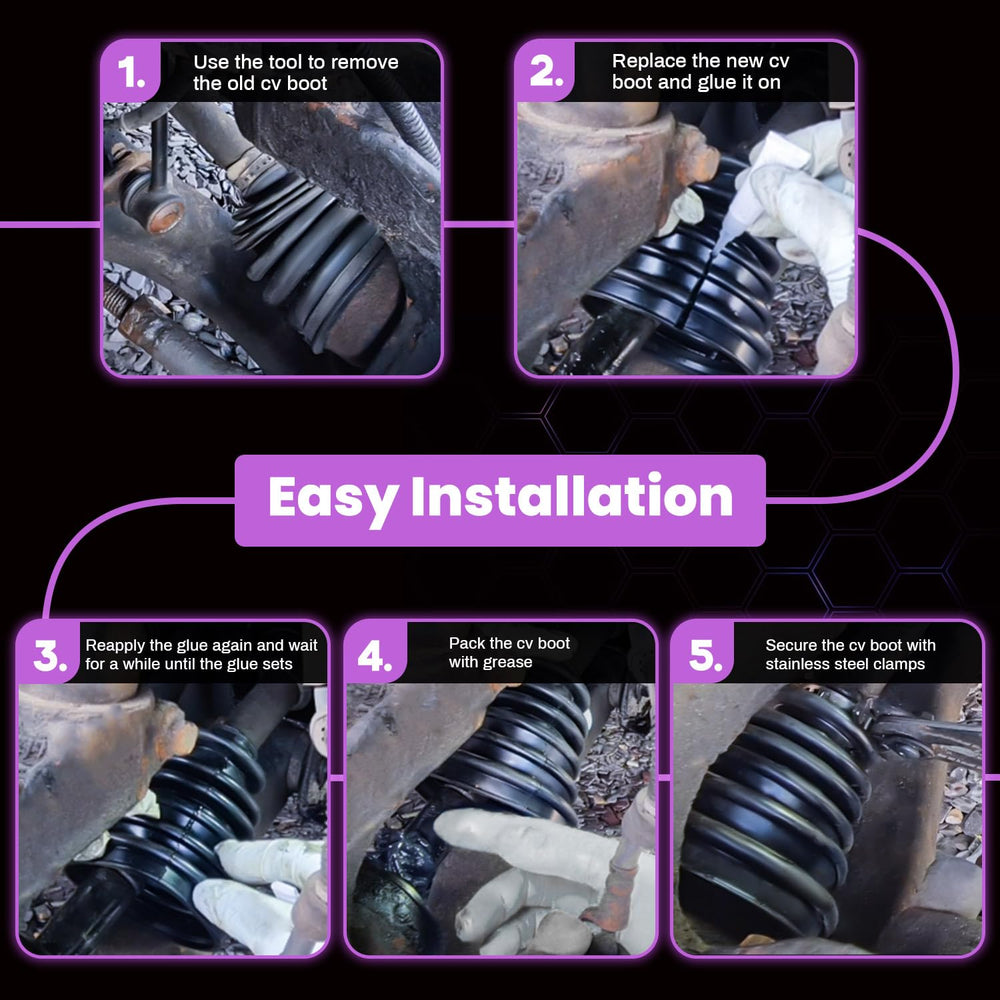 Pnkauto CV boot kit gloves keep hands clean during installation.