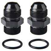 Podavelle 10AN flare to 10AN ORB O-ring rail adapter in black for precise fuel line connections.