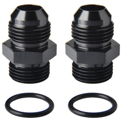 Podavelle 10AN flare to 10AN ORB O-ring rail adapter in black for precise fuel line connections.