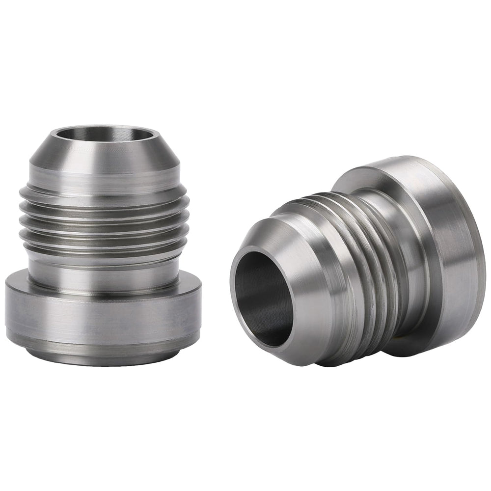 Podavelle 10AN weld bung pack 2 close-up shows precise mild steel build for durable connections.