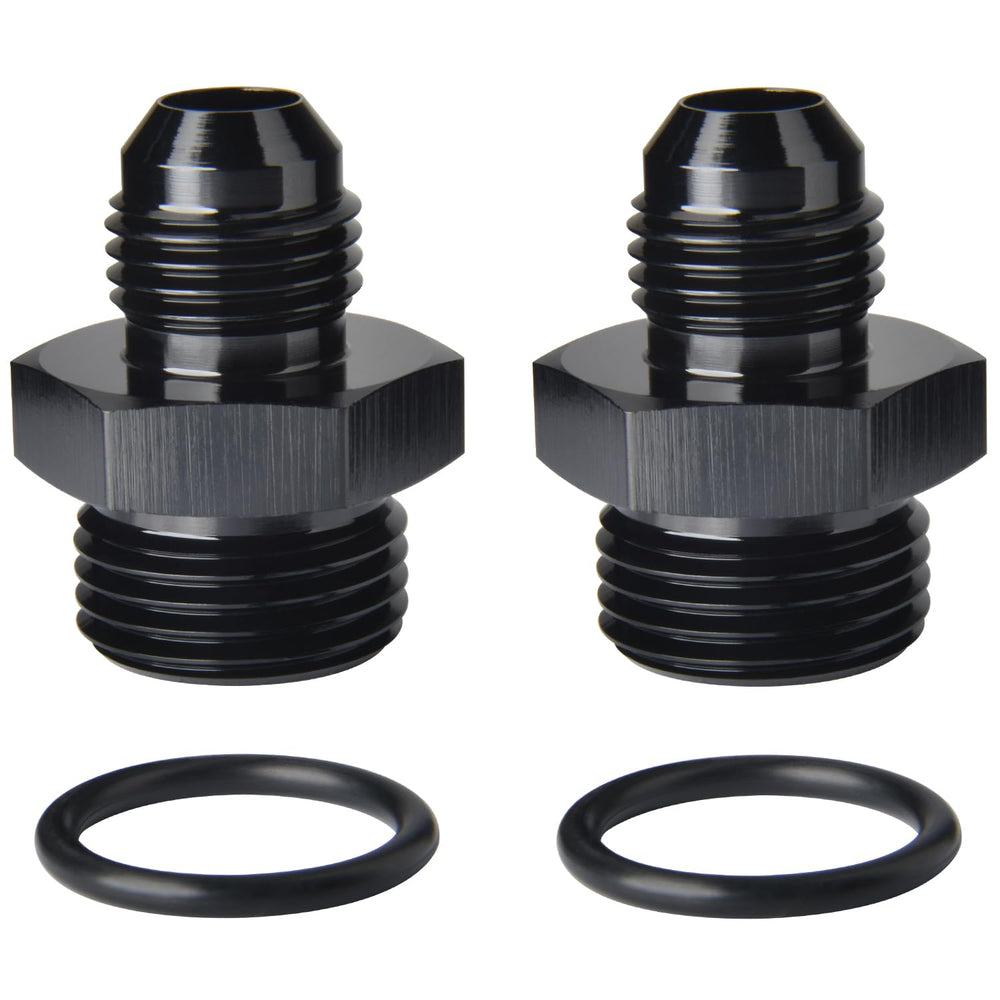 Podavelle 6AN flare to 8AN ORB adapter in black for reliable fuel line connections